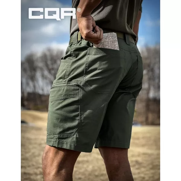 CQR Mens Flex Casual Cargo Shorts Lightweight Water Resistant Golf Shorts Stretch Tactical Work Shorts with MultiPocketSentinel Green Kelp