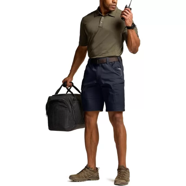 CQR Mens Flex Casual Cargo Shorts Lightweight Water Resistant Golf Shorts Stretch Tactical Work Shorts with MultiPocketSentinel Operator Navy