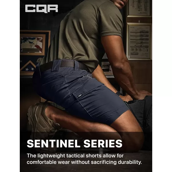 CQR Mens Flex Casual Cargo Shorts Lightweight Water Resistant Golf Shorts Stretch Tactical Work Shorts with MultiPocketSentinel Operator Navy