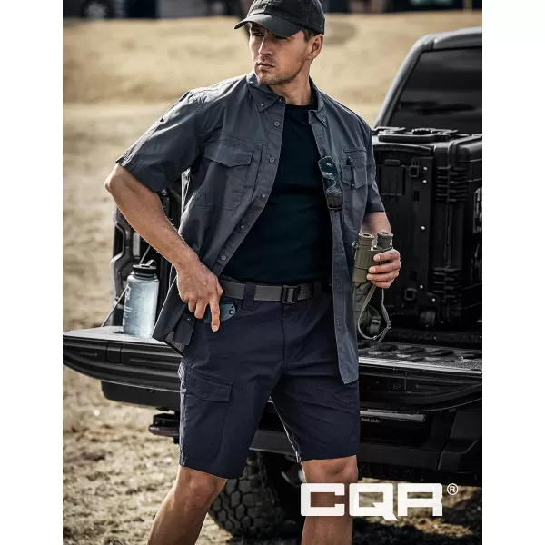 CQR Mens Flex Casual Cargo Shorts Lightweight Water Resistant Golf Shorts Stretch Tactical Work Shorts with MultiPocketSentinel Operator Navy