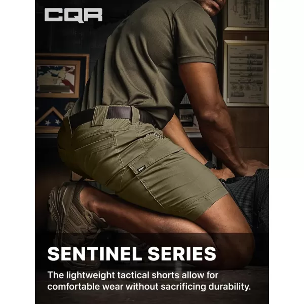 CQR Mens Flex Casual Cargo Shorts Lightweight Water Resistant Golf Shorts Stretch Tactical Work Shorts with MultiPocketSentinel Soil Green