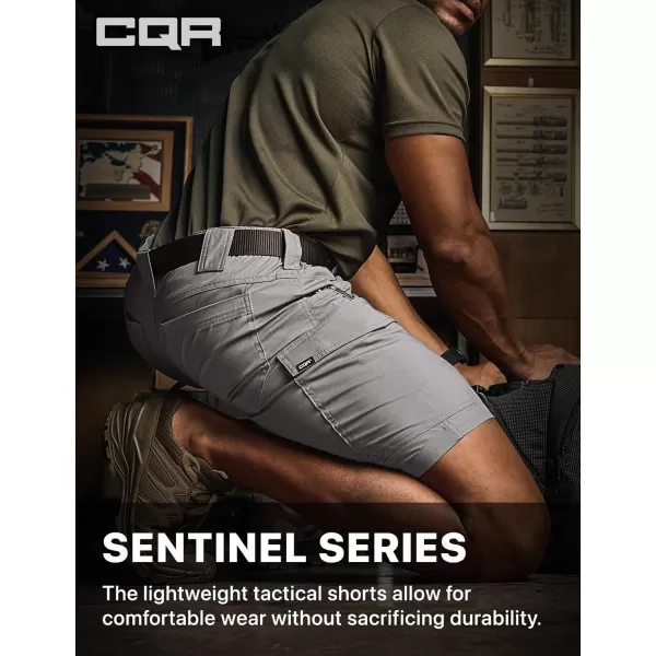 CQR Mens Flex Casual Cargo Shorts Lightweight Water Resistant Golf Shorts Stretch Tactical Work Shorts with MultiPocketSentinel Stone