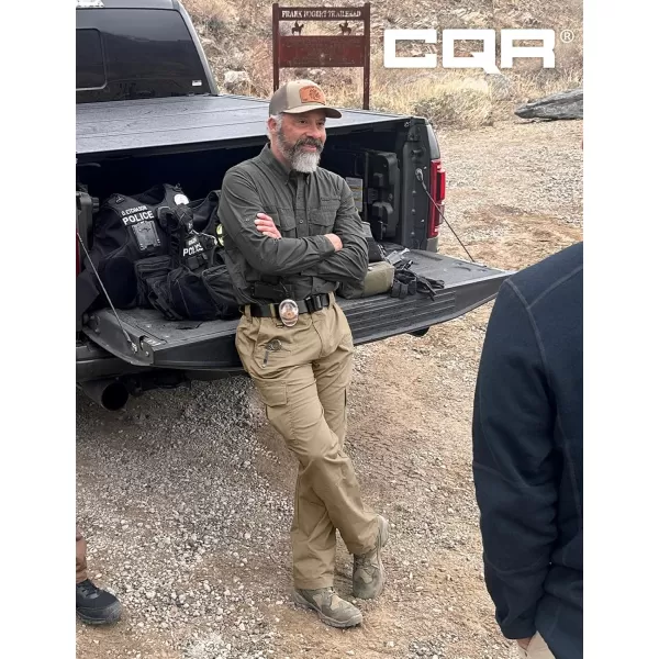 CQR Mens Flex Ripstop Tactical Pants Water Resistant Stretch Cargo Pants Lightweight EDC Hiking Work PantsDura Flex Black