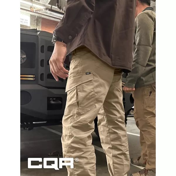 CQR Mens Flex Ripstop Tactical Pants Water Resistant Stretch Cargo Pants Lightweight EDC Hiking Work PantsDura Flex Charcoal