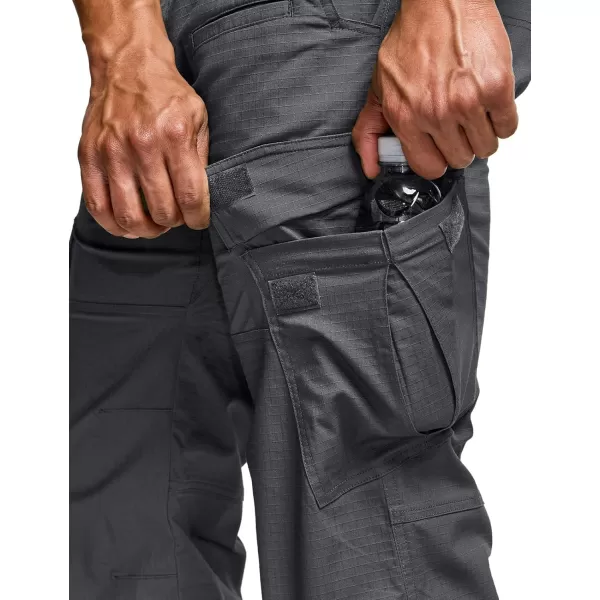 CQR Mens Flex Ripstop Tactical Pants Water Resistant Stretch Cargo Pants Lightweight EDC Hiking Work PantsDura Flex Charcoal