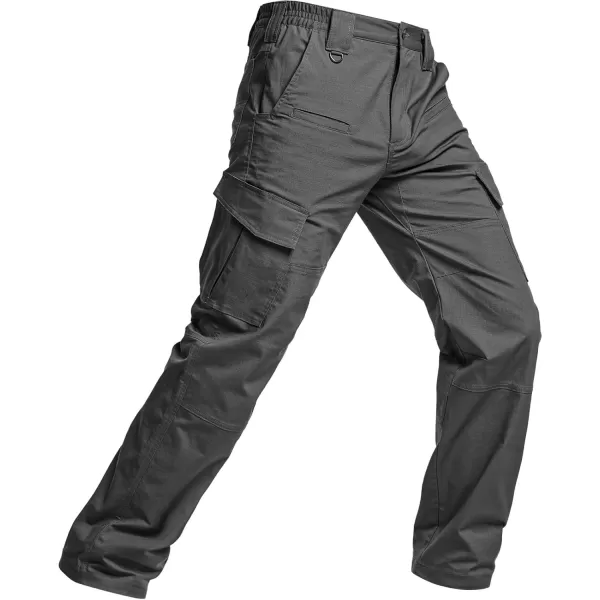 CQR Mens Flex Ripstop Tactical Pants Water Resistant Stretch Cargo Pants Lightweight EDC Hiking Work PantsDura Flex Charcoal