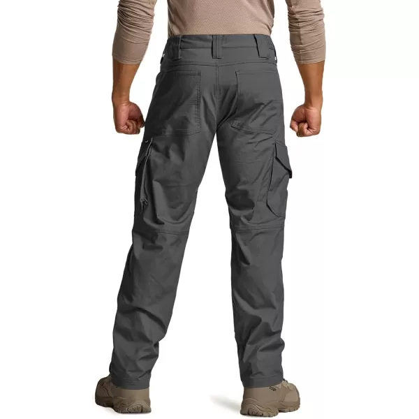 CQR Mens Flex Ripstop Tactical Pants Water Resistant Stretch Cargo Pants Lightweight EDC Hiking Work PantsDura Flex Mag Pocket Charcoal