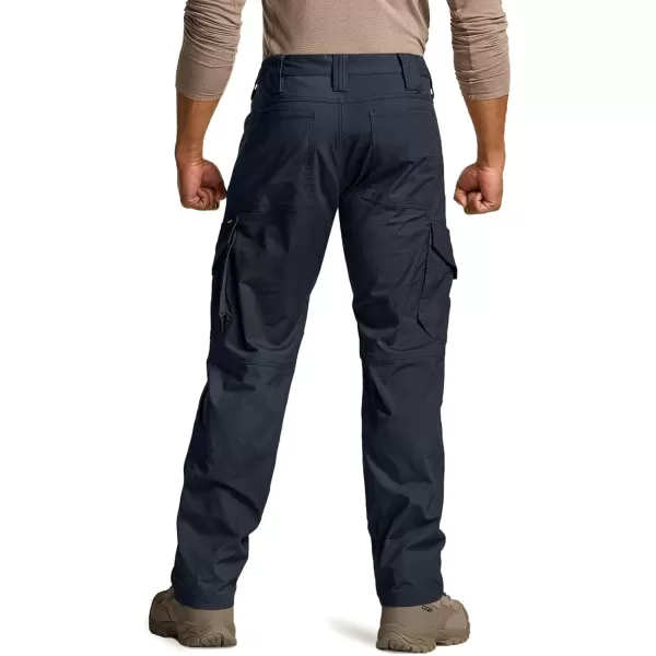 CQR Mens Flex Ripstop Tactical Pants Water Resistant Stretch Cargo Pants Lightweight EDC Hiking Work PantsDura Flex Mag Pocket Operator Navy