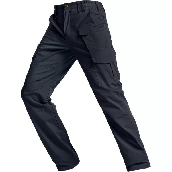 CQR Mens Flex Ripstop Tactical Pants Water Resistant Stretch Cargo Pants Lightweight EDC Hiking Work PantsDura Flex Mag Pocket Operator Navy