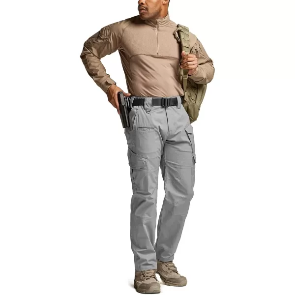 CQR Mens Flex Ripstop Tactical Pants Water Resistant Stretch Cargo Pants Lightweight EDC Hiking Work PantsDura Flex Mag Pocket Stone