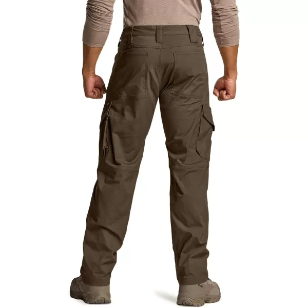 CQR Mens Flex Ripstop Tactical Pants Water Resistant Stretch Cargo Pants Lightweight EDC Hiking Work PantsDura Flex Mag Pocket Tundra