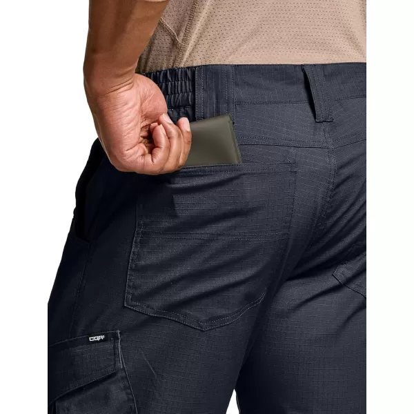 CQR Mens Flex Ripstop Tactical Pants Water Resistant Stretch Cargo Pants Lightweight EDC Hiking Work PantsDura Flex Operator Navy