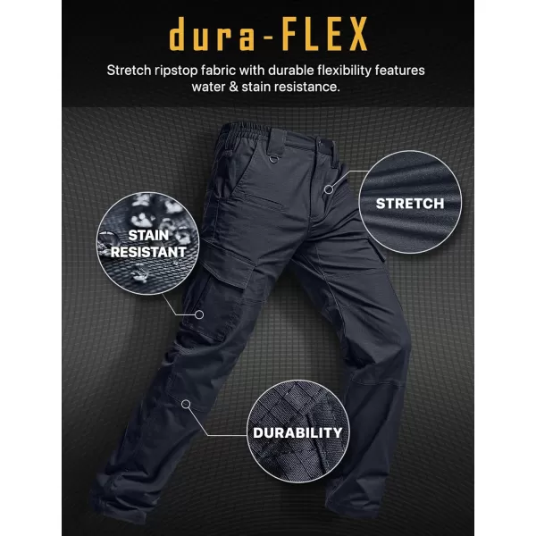 CQR Mens Flex Ripstop Tactical Pants Water Resistant Stretch Cargo Pants Lightweight EDC Hiking Work PantsDura Flex Operator Navy