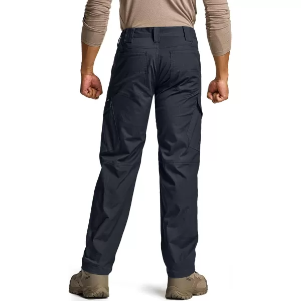 CQR Mens Flex Ripstop Tactical Pants Water Resistant Stretch Cargo Pants Lightweight EDC Hiking Work PantsDura Flex Operator Navy