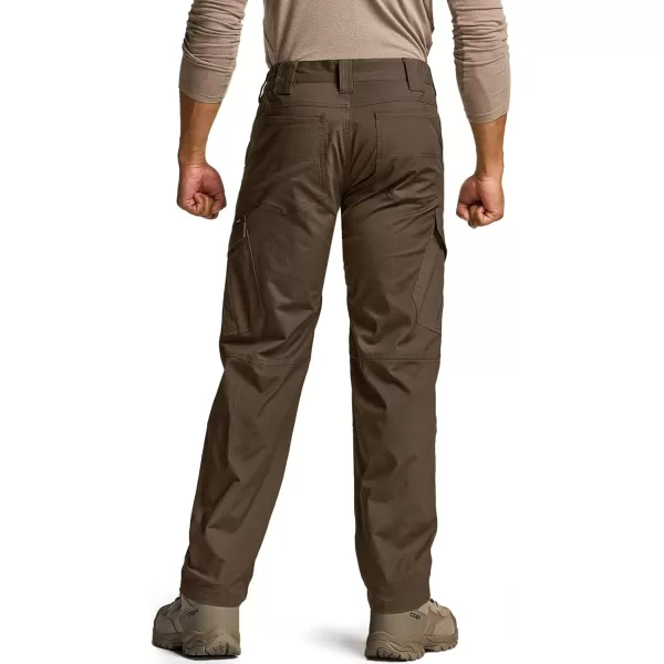 CQR Mens Flex Ripstop Tactical Pants Water Resistant Stretch Cargo Pants Lightweight EDC Hiking Work PantsDura Flex Tundra