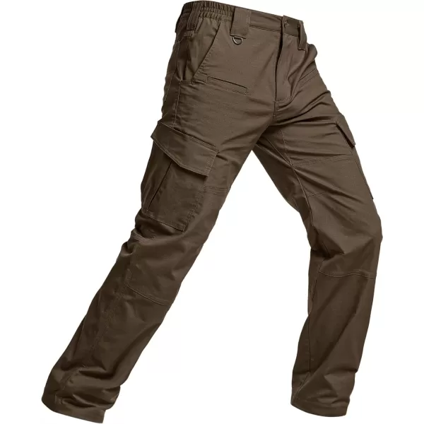 CQR Mens Flex Ripstop Tactical Pants Water Resistant Stretch Cargo Pants Lightweight EDC Hiking Work PantsDura Flex Tundra