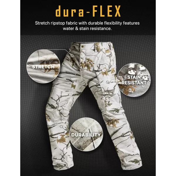 CQR Mens Flex Ripstop Tactical Pants Water Resistant Stretch Cargo Pants Lightweight EDC Hiking Work PantsPrint Dura Flex Mag Pocket Winter Hunting Camo