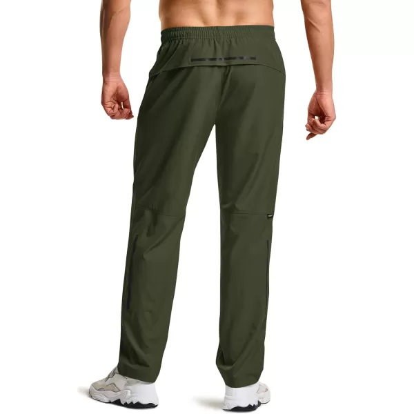 CQR Mens Lightweight Hiking Pants Outdoor Reflective Athletic Pants Sports Workout Joggers Pants with Zipper PocketsTahoe Pants Olive