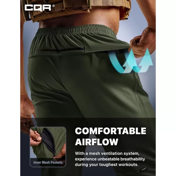 CQR Mens Lightweight Hiking Pants Outdoor Reflective Athletic Pants Sports Workout Joggers Pants with Zipper PocketsTahoe Pants Olive