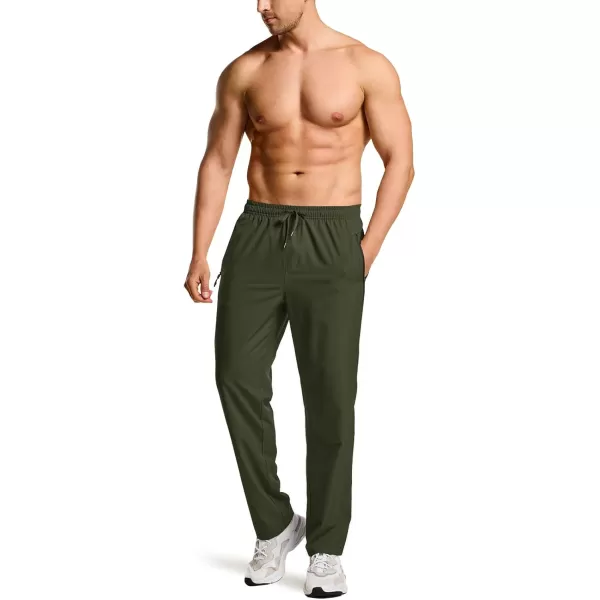 CQR Mens Lightweight Hiking Pants Outdoor Reflective Athletic Pants Sports Workout Joggers Pants with Zipper PocketsTahoe Pants Olive