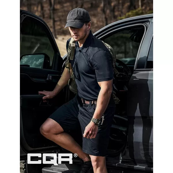 CQR Mens Polo Shirt Short Sleeve Tactical Shirts Dry Fit Lightweight Performance Golf Shirts Outdoor UPF 50 Pique ShirtFrost Basic Navy