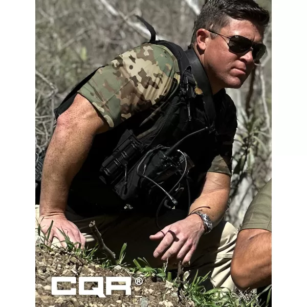 CQR Mens Polo Shirt Short Sleeve Tactical Shirts Dry Fit Lightweight Performance Golf Shirts Outdoor UPF 50 Pique ShirtFrost Essential Utility Camo