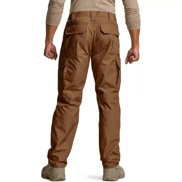 CQR Mens Tactical Pants Water Resistant Ripstop Cargo Pants Lightweight EDC Work Hiking Pants Outdoor ApparelDuratex Copper Brown