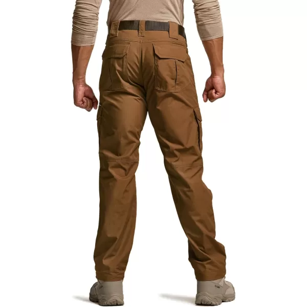 CQR Mens Tactical Pants Water Resistant Ripstop Cargo Pants Lightweight EDC Work Hiking Pants Outdoor ApparelDuratex Mag Pocket Copper Brown