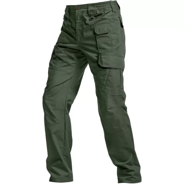 CQR Mens Tactical Pants Water Resistant Ripstop Cargo Pants Lightweight EDC Work Hiking Pants Outdoor ApparelDuratex Mag Pocket Olive Green