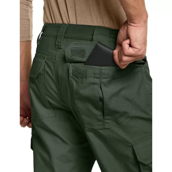 CQR Mens Tactical Pants Water Resistant Ripstop Cargo Pants Lightweight EDC Work Hiking Pants Outdoor ApparelDuratex Mag Pocket Olive Green