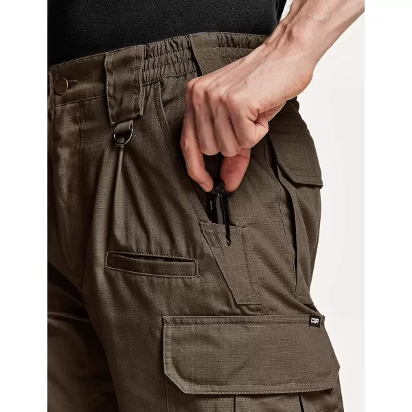 CQR Mens Tactical Pants Water Resistant Ripstop Cargo Pants Lightweight EDC Work Hiking Pants Outdoor ApparelDuratex Ripstop Tundra