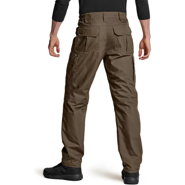 CQR Mens Tactical Pants Water Resistant Ripstop Cargo Pants Lightweight EDC Work Hiking Pants Outdoor ApparelDuratex Ripstop Tundra