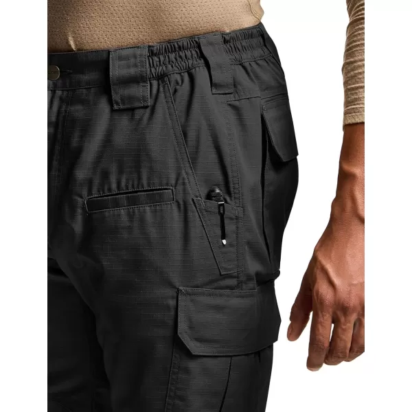 CQR Mens Tactical Pants Water Resistant Ripstop Cargo Pants Lightweight EDC Work Hiking Pants Outdoor ApparelRaider Black