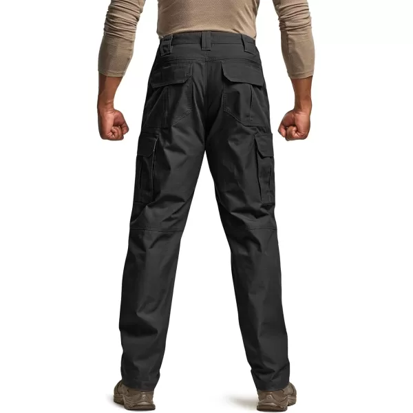 CQR Mens Tactical Pants Water Resistant Ripstop Cargo Pants Lightweight EDC Work Hiking Pants Outdoor ApparelRaider Black