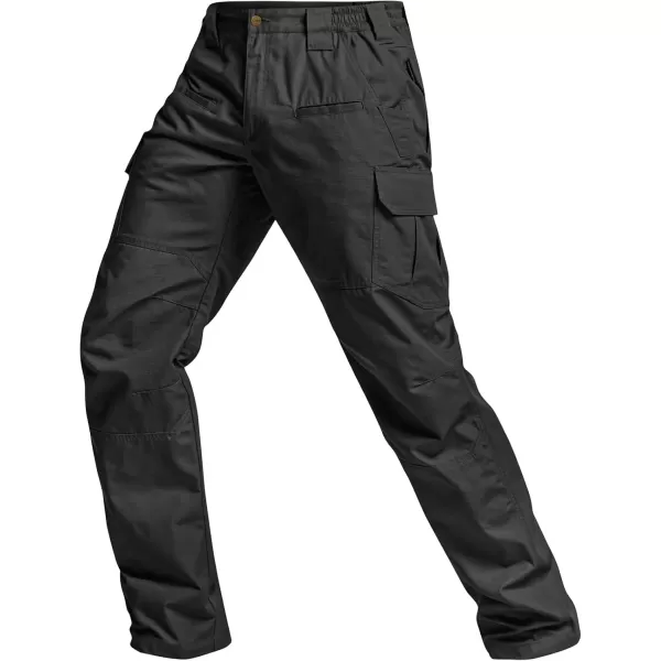 CQR Mens Tactical Pants Water Resistant Ripstop Cargo Pants Lightweight EDC Work Hiking Pants Outdoor ApparelRaider Black