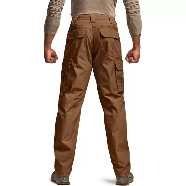 CQR Mens Tactical Pants Water Resistant Ripstop Cargo Pants Lightweight EDC Work Hiking Pants Outdoor ApparelRaider Copper Brown