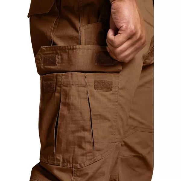 CQR Mens Tactical Pants Water Resistant Ripstop Cargo Pants Lightweight EDC Work Hiking Pants Outdoor ApparelRaider Copper Brown