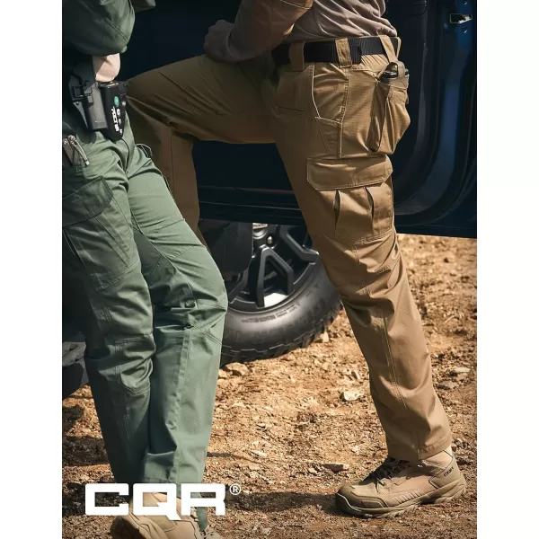 CQR Mens Tactical Pants Water Resistant Ripstop Cargo Pants Lightweight EDC Work Hiking Pants Outdoor ApparelRaider Coyote