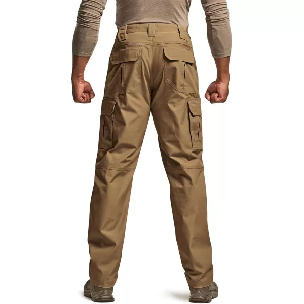 CQR Mens Tactical Pants Water Resistant Ripstop Cargo Pants Lightweight EDC Work Hiking Pants Outdoor ApparelRaider Coyote