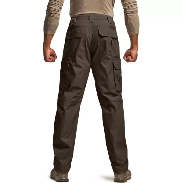 CQR Mens Tactical Pants Water Resistant Ripstop Cargo Pants Lightweight EDC Work Hiking Pants Outdoor ApparelRaider Dark Brown