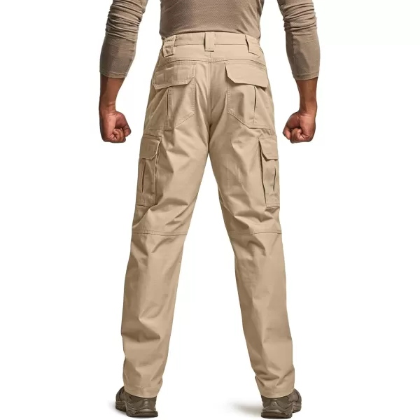 CQR Mens Tactical Pants Water Resistant Ripstop Cargo Pants Lightweight EDC Work Hiking Pants Outdoor ApparelRaider Khaki