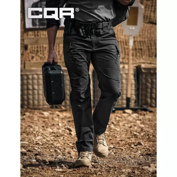 CQR Mens Tactical Pants Water Resistant Ripstop Cargo Pants Lightweight EDC Work Hiking Pants Outdoor ApparelRaider Mag Pocket Black