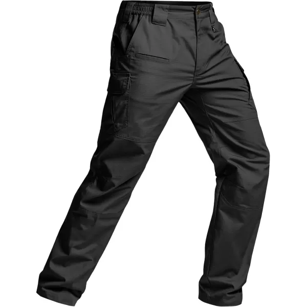 CQR Mens Tactical Pants Water Resistant Ripstop Cargo Pants Lightweight EDC Work Hiking Pants Outdoor ApparelRaider Mag Pocket Black