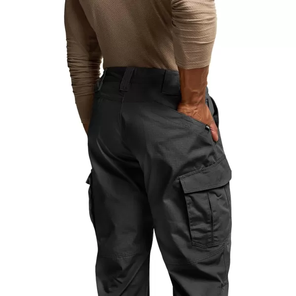 CQR Mens Tactical Pants Water Resistant Ripstop Cargo Pants Lightweight EDC Work Hiking Pants Outdoor ApparelRaider Mag Pocket Black