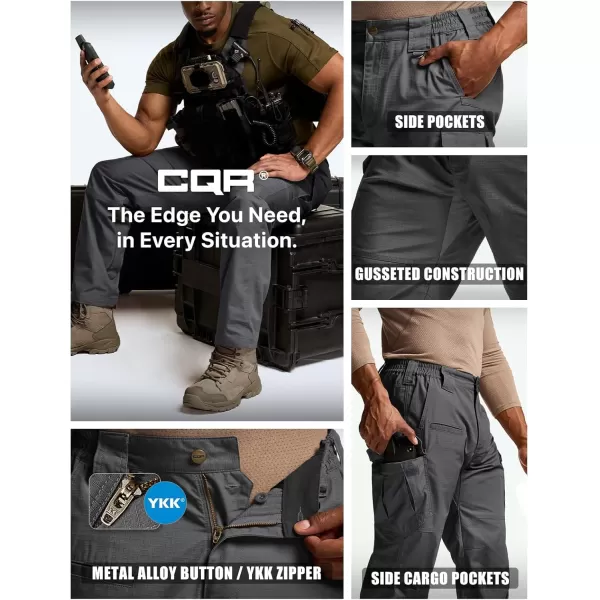 CQR Mens Tactical Pants Water Resistant Ripstop Cargo Pants Lightweight EDC Work Hiking Pants Outdoor ApparelRaider Mag Pocket Charcoal