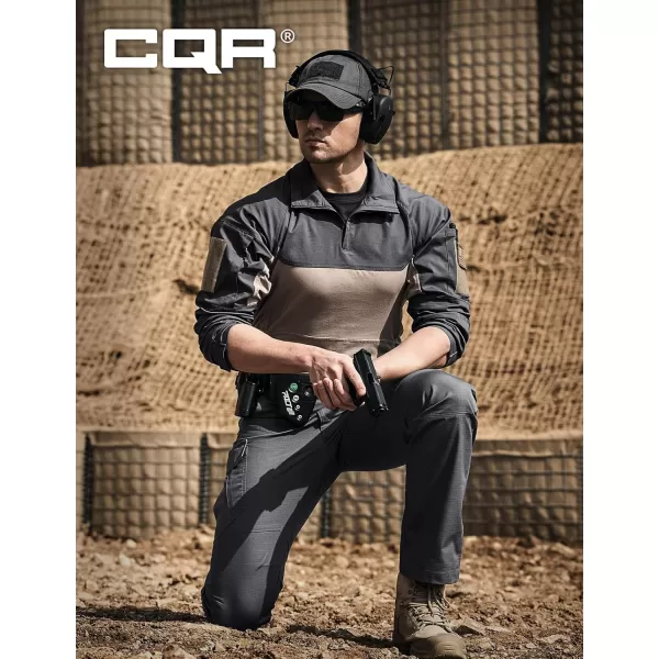 CQR Mens Tactical Pants Water Resistant Ripstop Cargo Pants Lightweight EDC Work Hiking Pants Outdoor ApparelRaider Mag Pocket Charcoal