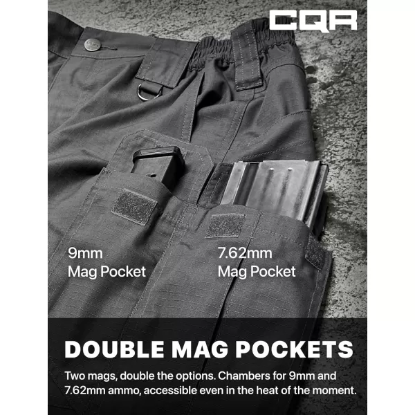 CQR Mens Tactical Pants Water Resistant Ripstop Cargo Pants Lightweight EDC Work Hiking Pants Outdoor ApparelRaider Mag Pocket Charcoal