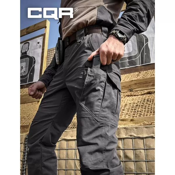 CQR Mens Tactical Pants Water Resistant Ripstop Cargo Pants Lightweight EDC Work Hiking Pants Outdoor ApparelRaider Mag Pocket Charcoal