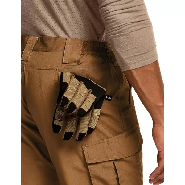 CQR Mens Tactical Pants Water Resistant Ripstop Cargo Pants Lightweight EDC Work Hiking Pants Outdoor ApparelRaider Mag Pocket Copper Brown