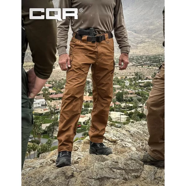 CQR Mens Tactical Pants Water Resistant Ripstop Cargo Pants Lightweight EDC Work Hiking Pants Outdoor ApparelRaider Mag Pocket Copper Brown